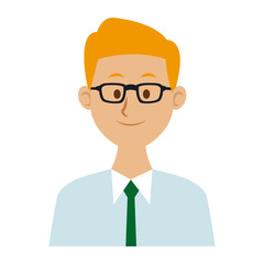 portrait of a young man character on white background vector illustration