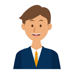 portrait of a young man character on white background vector illustration
