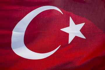 Obraz premium Turkish flag flown by day