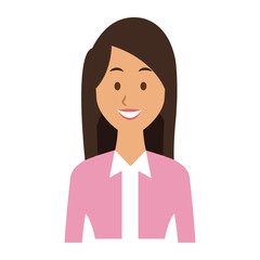 portrait young woman avatar female smile vector illustration