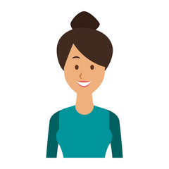 portrait young woman avatar female smile vector illustration