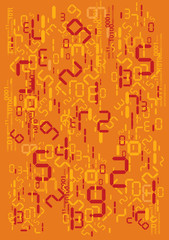 Orange  digital numbers background.
Orange Abstract background with digital numbers and binary codes.  Vector available.