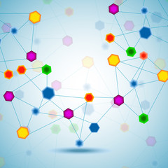 Abstract hexagonal molecular structure of DNA. Vector