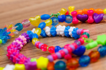 Picture colored beads sparkled photographed.