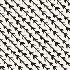 Seamless pattern with hand drawn lines. Abstract background with freehand brush strokes. Black and white texture. Ornament for wrapping paper.