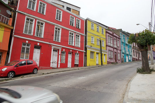 Houses in Valparaiso, Chile