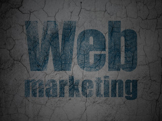 Web design concept: Web Marketing on grunge wall background