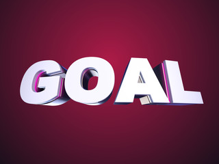 Goal bended text on red background