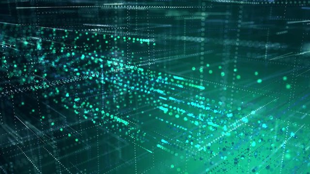 Computer network digital data transmitted at high speed. 4K UHD video loop animation.
