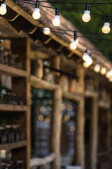 light bulb garland on the wedding