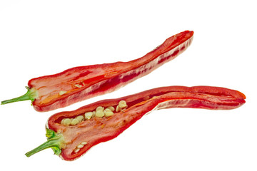 Hot pepper, chili pepper, capsicum, sliced