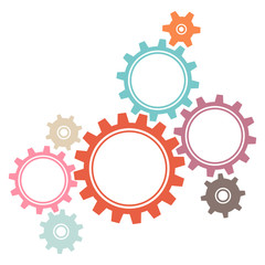 Retro Gears Graphics White Background