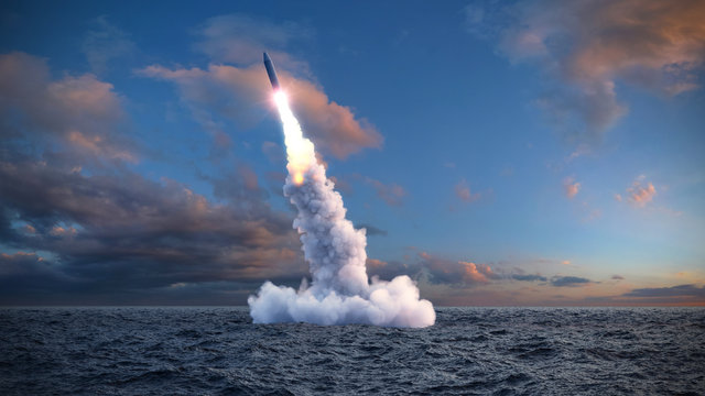 The launch of a ballistic missile from under water
