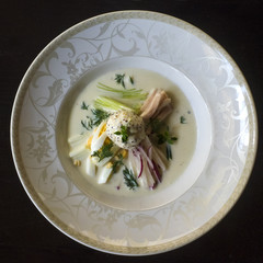 Okroshka with chicken