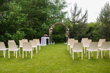 wedding ceremony placed in the garden