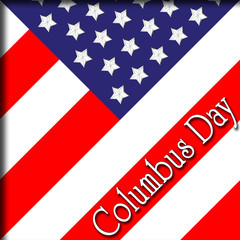 Columbus day, traditional holiday festival, American flag.