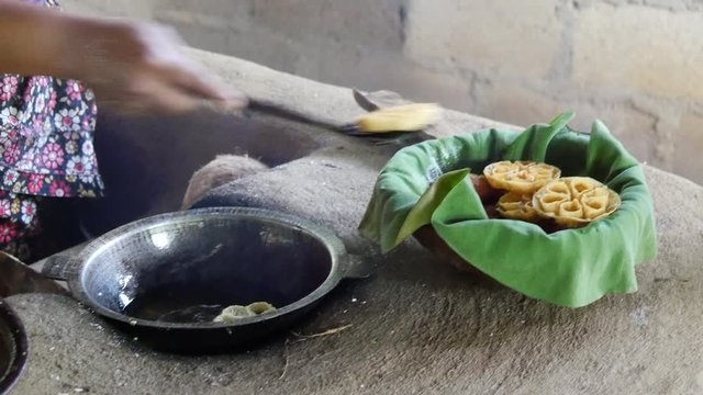 making traditional Sri Lankan Kokis