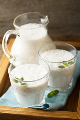 Berry and almond milk smoothie