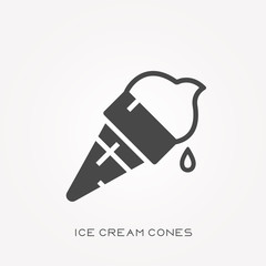 Silhouette icon ice cream cones