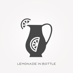 Silhouette icon lemonade in bottle