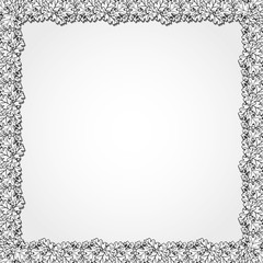 Square decorative frame with oak leaves and acorns.