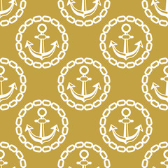 Seamless pattern with anchors. Ongoing backgrounds of marine theme.