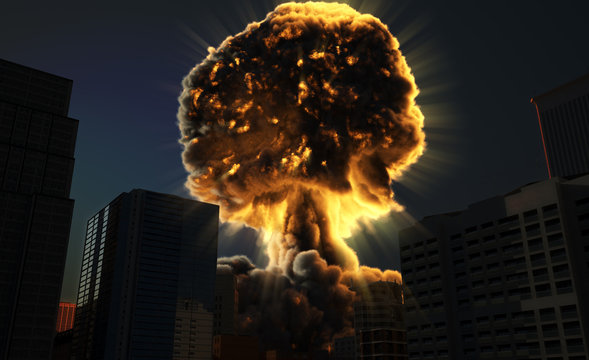 Nuclear explosion in city