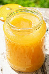 Honeydew lime honey in jar 