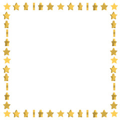 Unusual frame with cute cartoon yellow stars rotated at different angels.