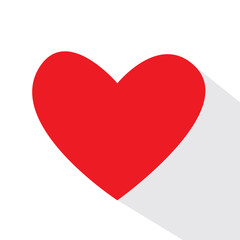 Flat heart design with shadow