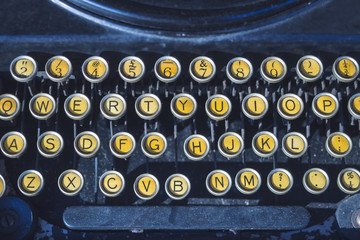 Vintage Typewriter close up on Letter button Writing Journal