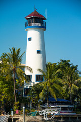 Tropical white lighthouse