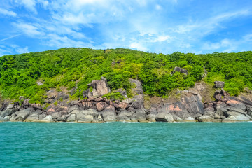 Rocks, Trees and Sea Green Waters of South Goa, India