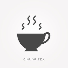 Silhouette icon cup of tea