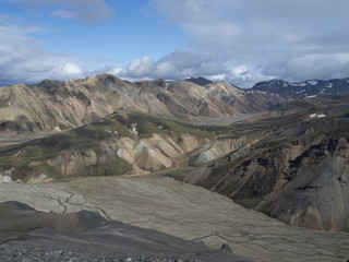 Fototapeta na wymiar Montagnes et couleurs du Landmannalaugar (Islande)