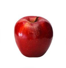 Whole red apple isolated on white background