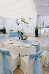 Wedding decor for a table in a restaurant