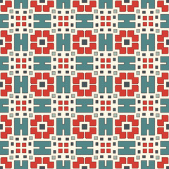 Seamless pattern with geometric figures. Repeated squares and rhombuses ornamental abstract background.