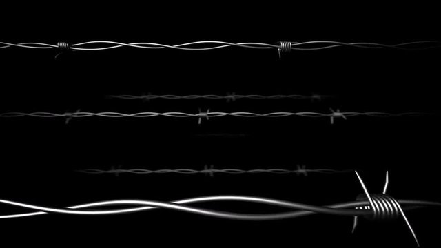 Flying through Barbed wire. Loopable.