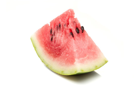 watermelon single slice isolated at white background