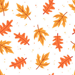 Seamless autumn leaves pattern.