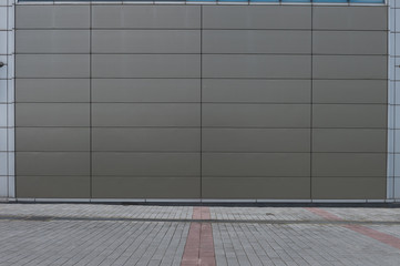 street wall background ,Industrial background, empty grunge urban street with warehouse brick wall