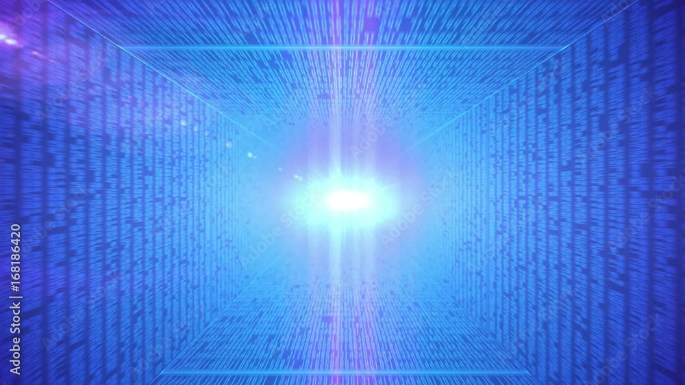 Poster abstract binary code 3d line blue background