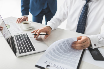 business people with contract