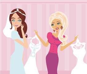 Wedding planner and bride