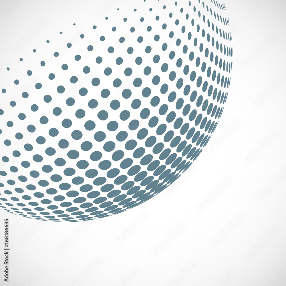 Poster vector abstract dotted halftone planet