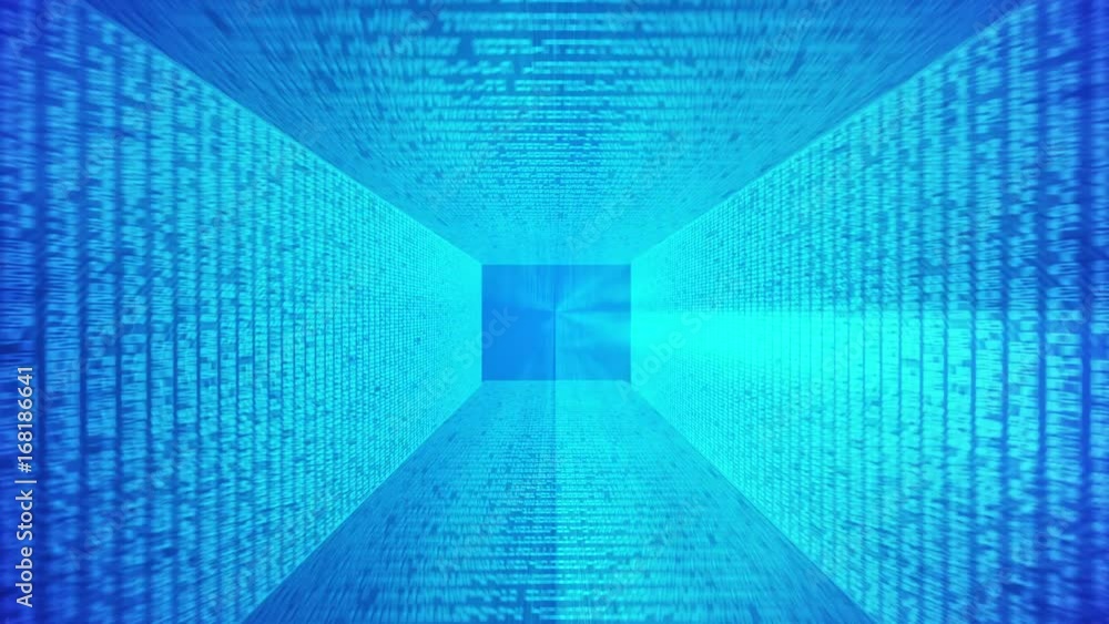 Poster abstract binary code blue background