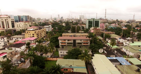 Aerial view over Lagos, Nigeria - obrazy, fototapety, plakaty