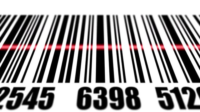 Barcode reading on white background. Depth of fields.