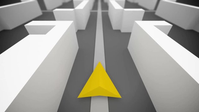 GPS navigation with simple 3D buildings. Loopable.